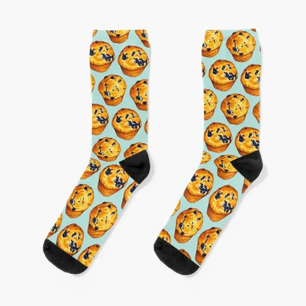 

Blueberry Muffin Pattern Crew Socks Short Funny Ladies Sports Pattern Breathable Girls Comfortable Mens Best Cartoon Women Cute