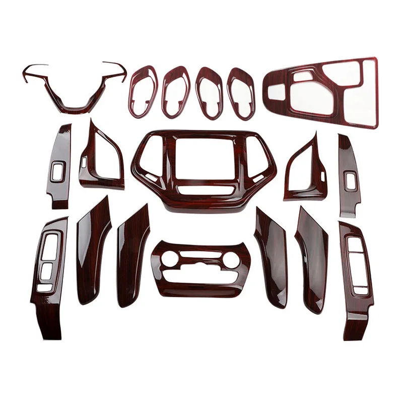 

Plastic Wood Paint Inner Door Handle Glass Switch Middle AC Vent Steering Wheel Cover Trim for Jeep Cherokee 2016 2017 LHD