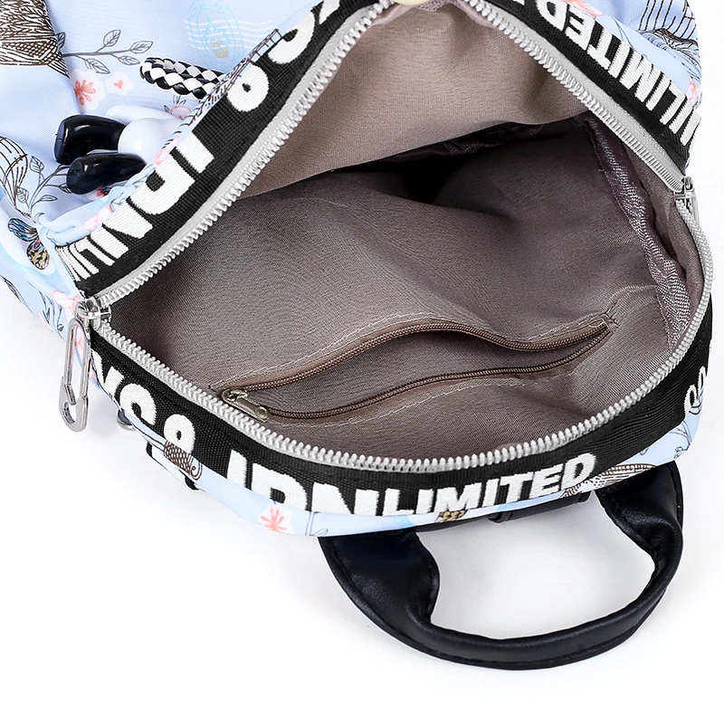 Женский рюкзак модный с принтом и подвеской школьные сумки для