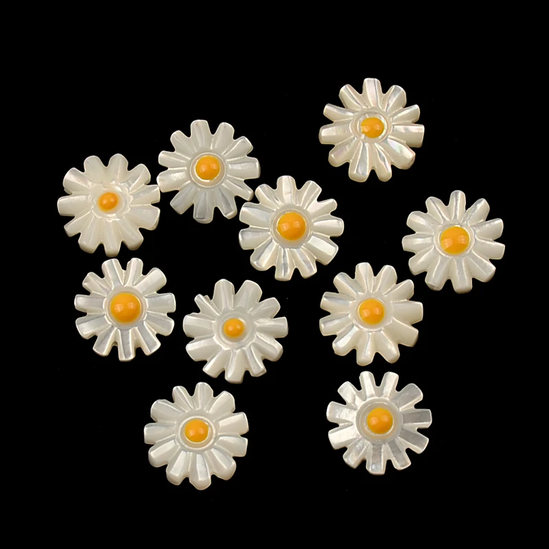 

5pcs Natural Daisy Flower Sea Shell Beads Sunflower Mother of Pearl Loose Beads for Making DIY Bracelet Necklace Fashion Jewelry