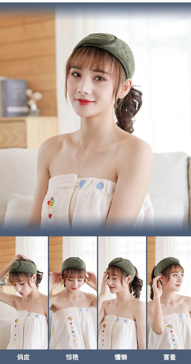 

2021 Head Turban Soft Makeup Wrap Headbands Cosmetic Fabric Towel Spa Bath Shower Wash Face Elastic Facial HeadBand For Women