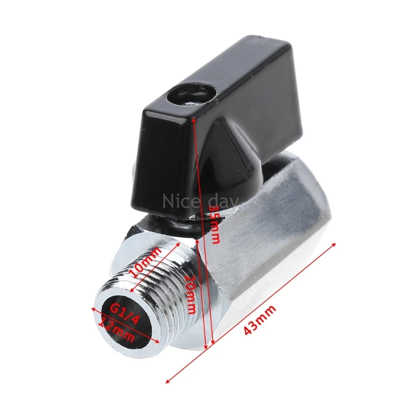 Латунный Мини шаровой клапан 1/4 дюйма BSP с наружной резьбой на внутреннюю резьбу