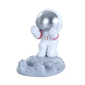 pilot creative ipad mobile phone holder desktop resin decoration astronaut ornaments gold silver astronauts home decor free global shipping