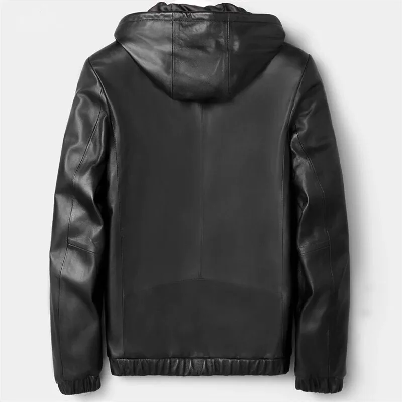 Pudi MT919 новые модные мужские куртки и пальто короткие с капюшоном настоящие жакеты из овечьей кожи Верхняя одежда из натуральной кожи