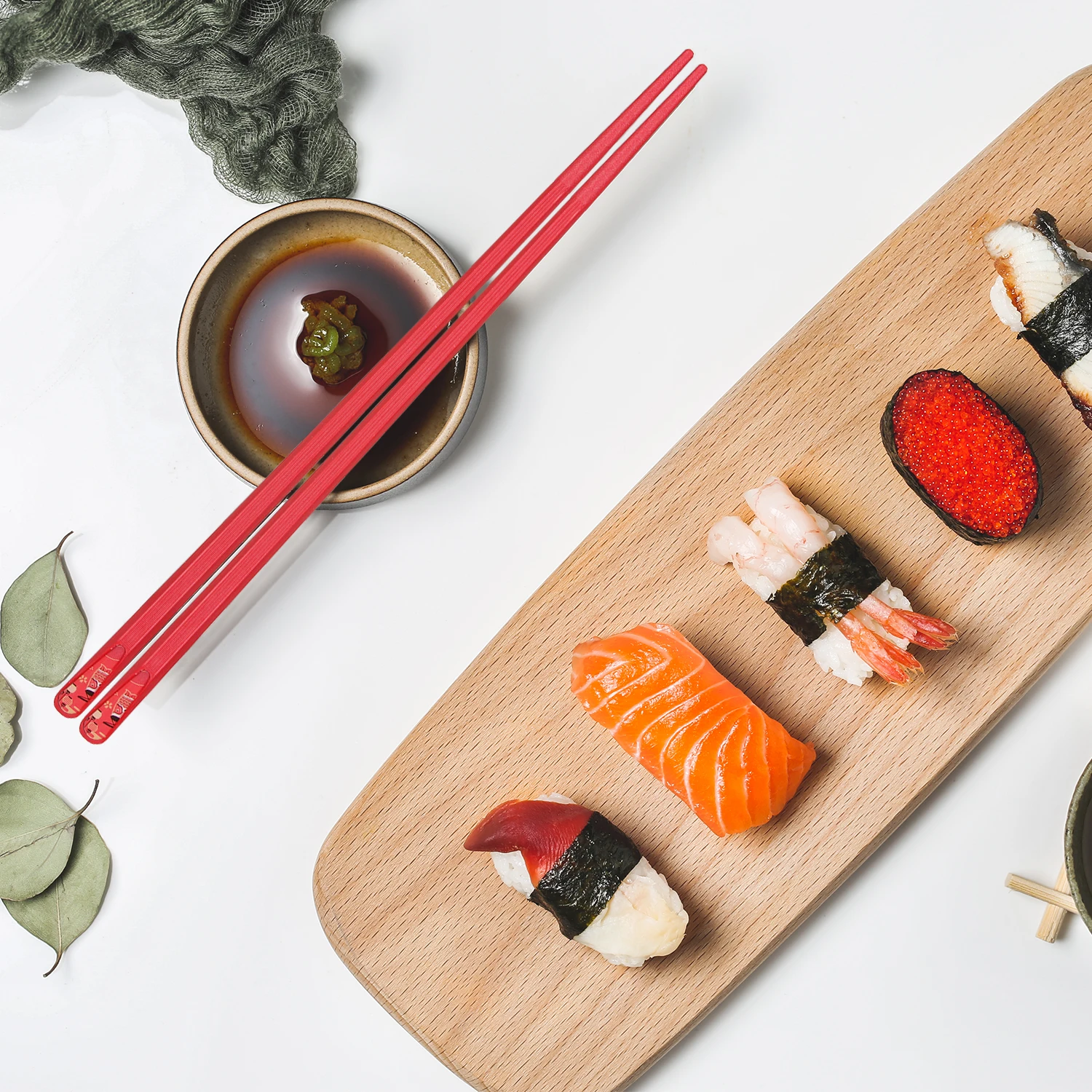 5 пар Многоразовые натуральный деревянных палочек для еды бамбуковые солнечные