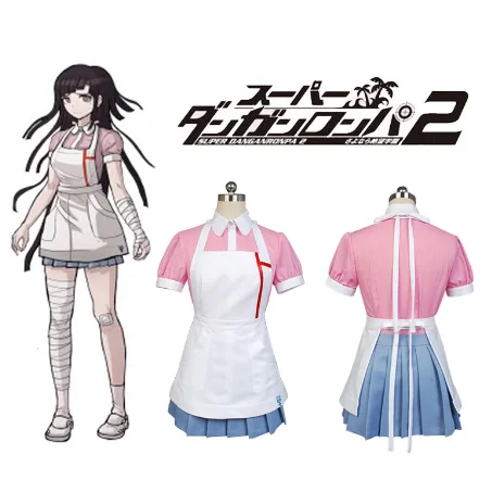 Супер данганронпа 2 мицукан Мики Косплей Костюм розовое платье горничной