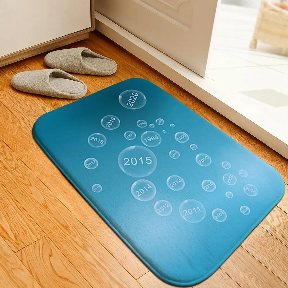 Разноцветный коврик для ванной комнаты с ручным принтом нескользящий кухонный