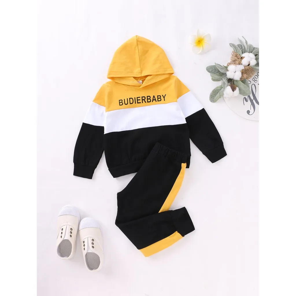 

1-6Y Toddler Baby Boy Sports Clothes Baby Boy Clothing Long Sleeved Top + Pants 2Pcs Set Kids Sport Clothes Baby Boy Outfit Suit