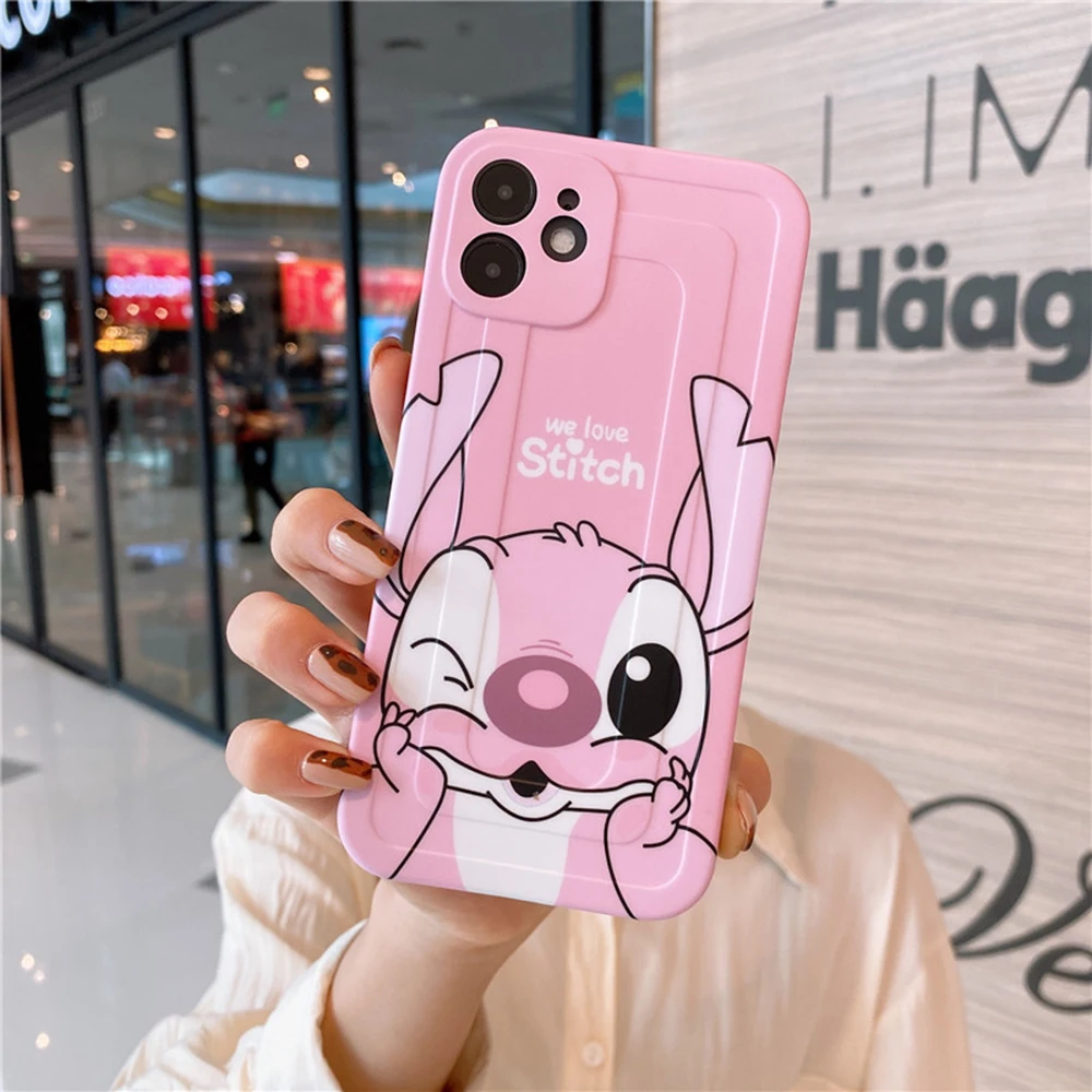 disney iphone 12 pro max case silicone cute lilo stitch cases for iphone 11 pro max 7 8 plus x xs xr anime protector fidget toys free global shipping