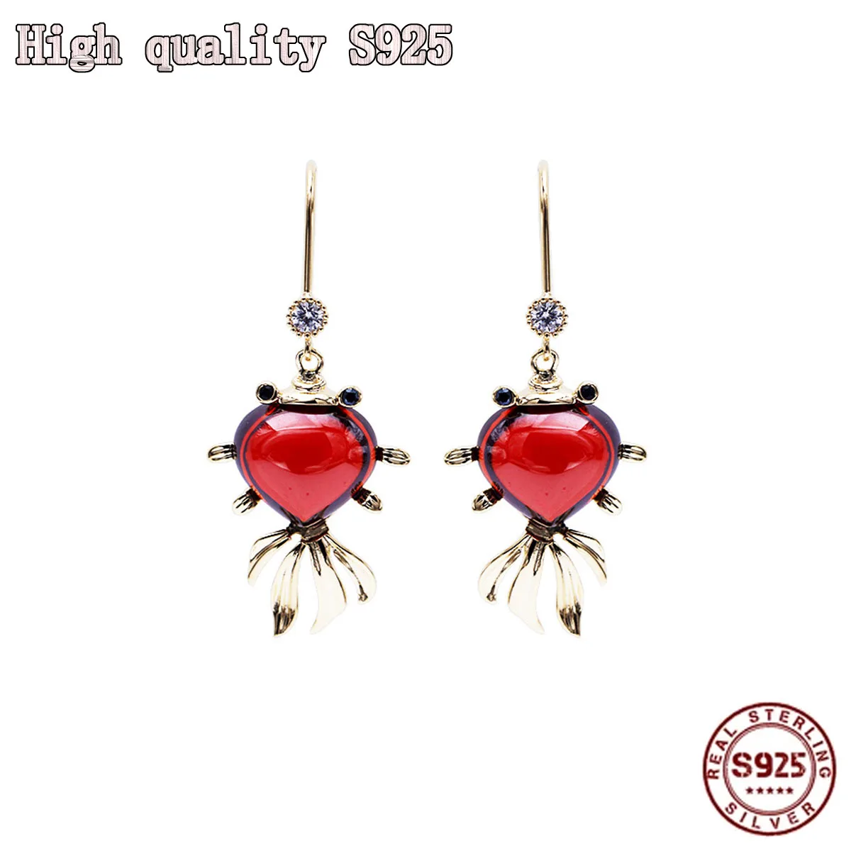 

S925 Silver Needle Cute Goldfish Carp Earrings Long Temperament Charm Women Earrings High Quality Wholesale