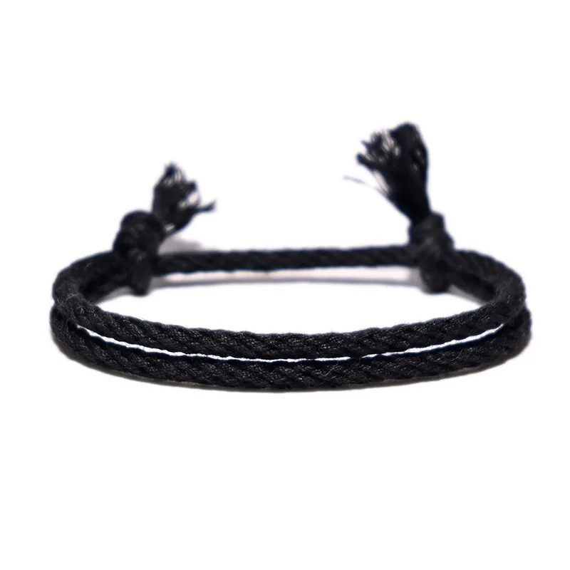 

Simple Woven Cotton Rope String Bracelet Pray Yoga Handmade Pure Color Chic Tassel Bracelet for Men Women Friendship bracelets