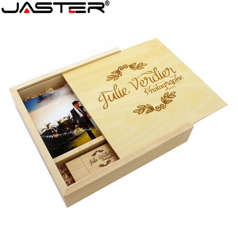 jaster maple walnut wooden photo album usb flash drive pendrive 4gb 16gb 32gb 64gb photography gift video box customer logo free global shipping