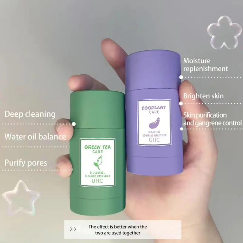 Green Tea Face Mask Stick Cleansing Clean Mud Whitening Moisturizing Purifying Masks Clay Oil Control Skin Care | Красота и здоровье