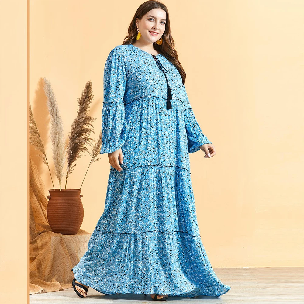 Женское платье большого размера Siskakia многослойное Плиссированное повседневное