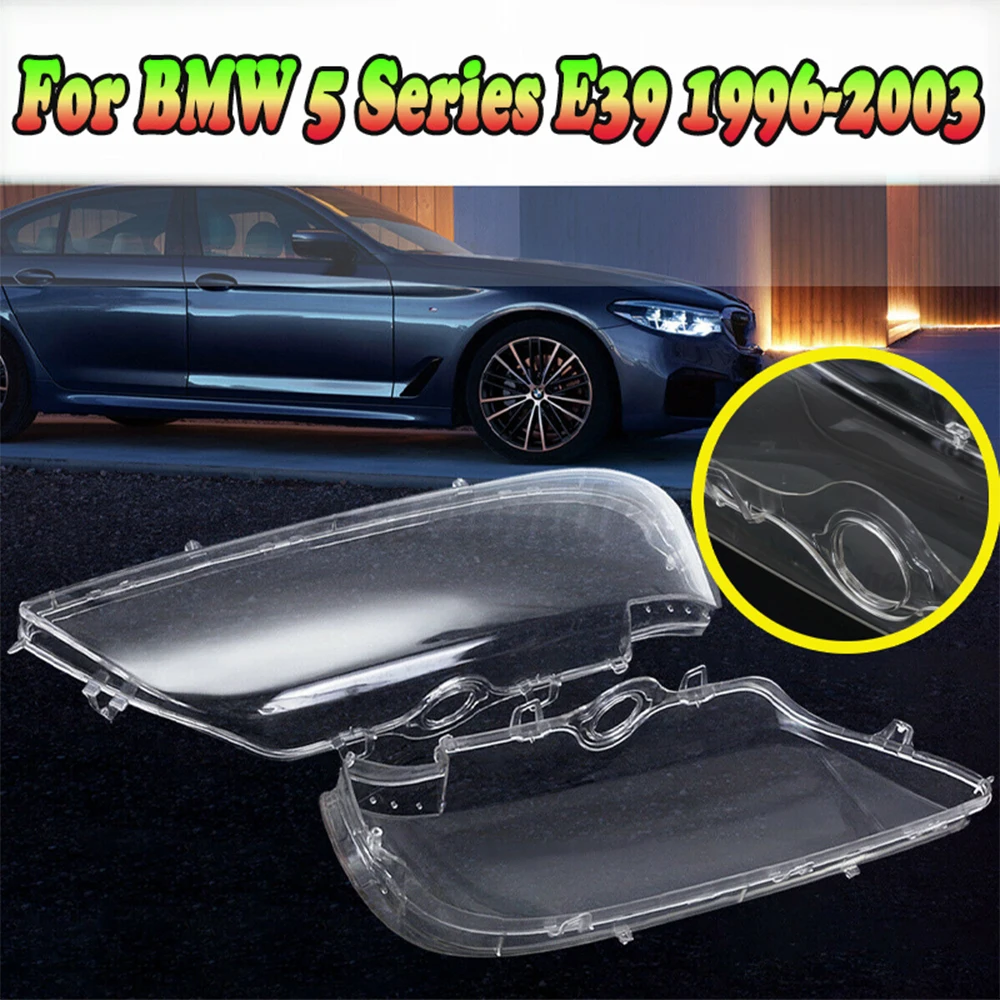 

2x Headlight Lens Glass Shell Cover Clear for BMW E39 525i 530i 540i M5 4 Door Facelift 1996 1997 1998 1999 2000 2001 2002 2003