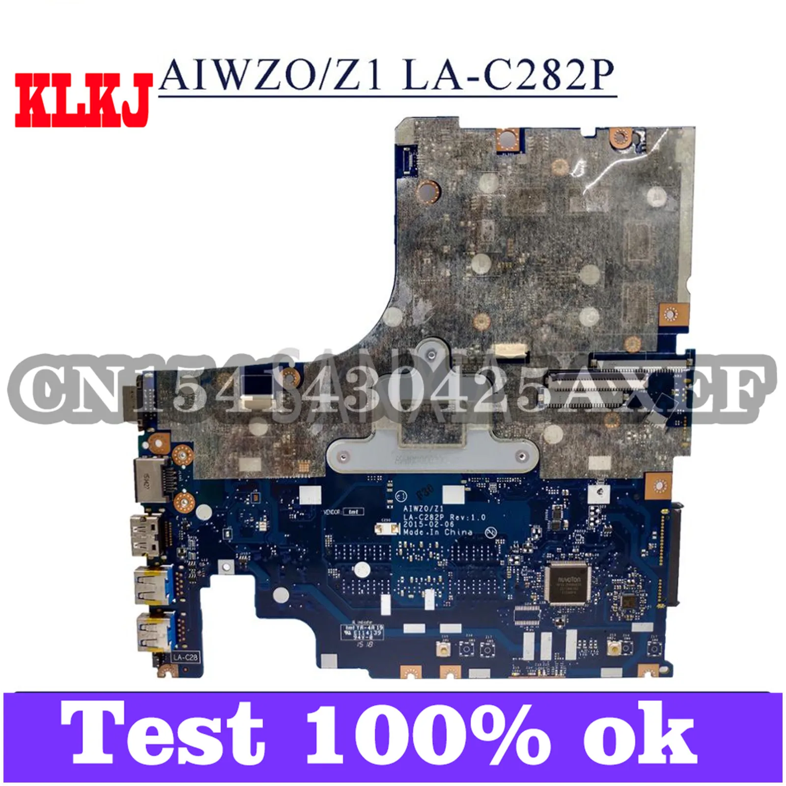 

KLKJ AIWZO/Z1 LA-C282P Laptop Motherboard For Lenovo Ideapad Z51-70 Original Mainboard I5-5200U R9-M375