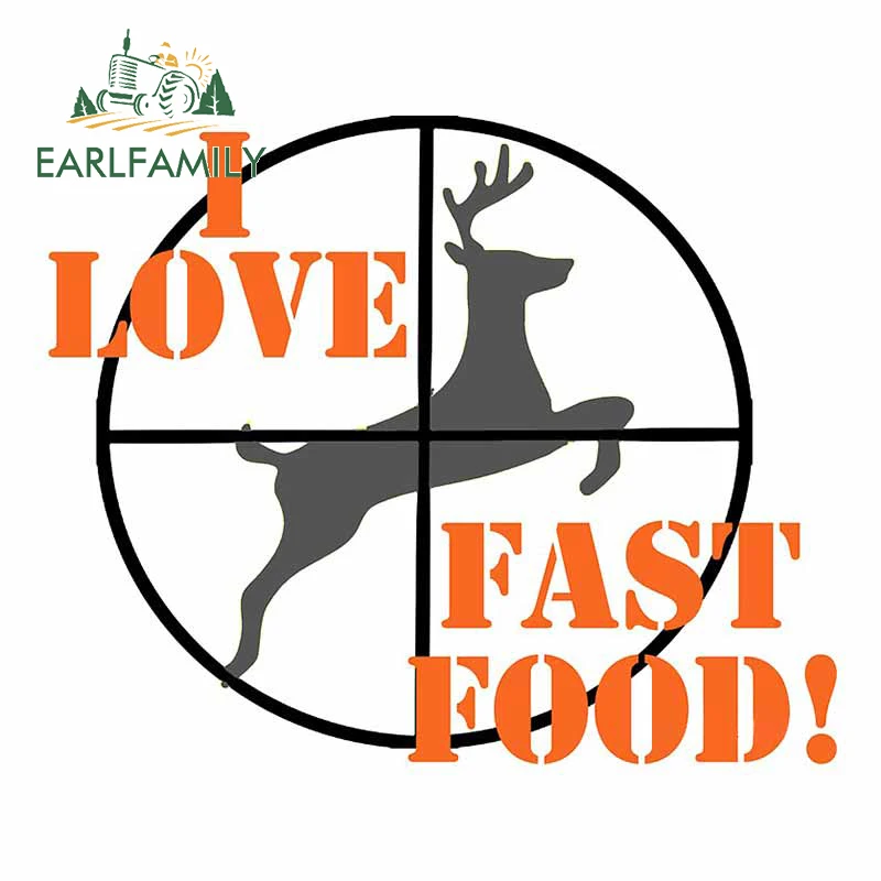 

EARLFAMILY 13 см x 11,1 см для I Love, автомобильные наклейки для фаст-фуда, отличная наклейка на доску для серфинга, водонепроницаемое солнцезащитное у...