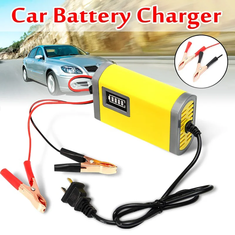 

Car Motorcycle Battery Charger 12V 2A Full Automatic Smart Power Charger Maintainer Stages Lead Acid AGM GEL LED Display
