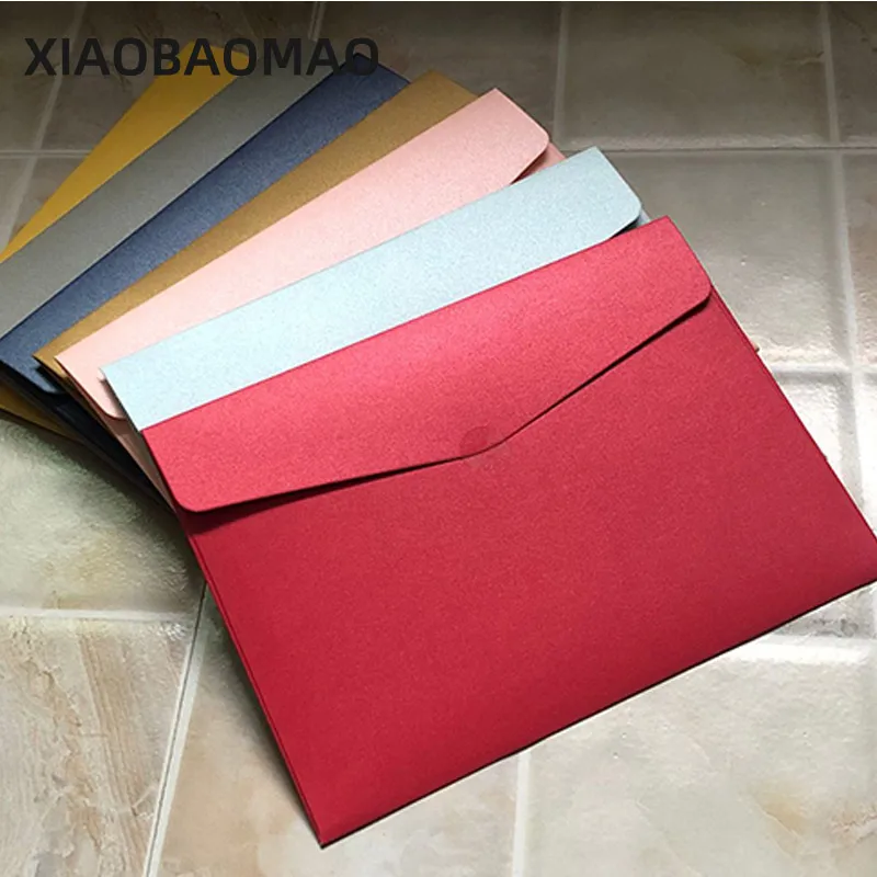 

20pcs/lot Paper Envelopes for Letters Mailers Set Pearl paper Envelope for Wedding Invitation Gift Postcards 185mm * 135mm