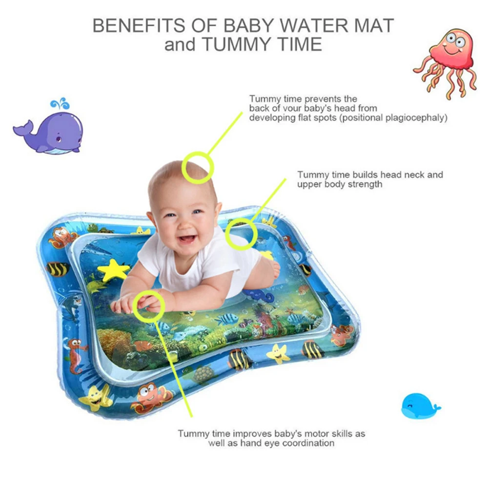 Детский водный игровой коврик надувной детский животик время игры игрушки для