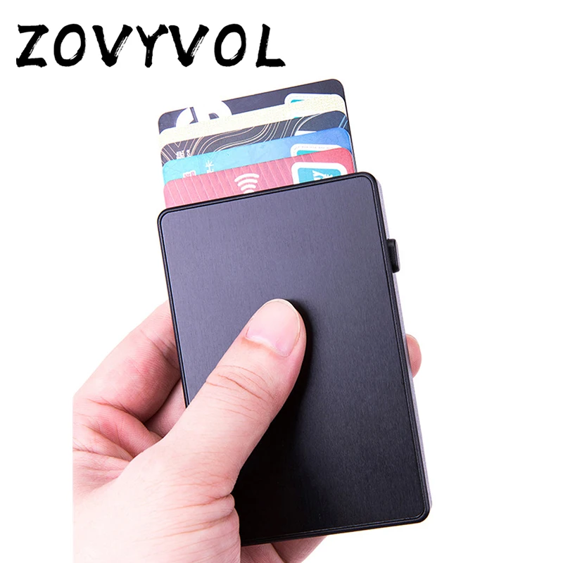 ZOVYVOL Тонкий RFID модный клатч держатель для карт всплывающая Кнопка противокражная