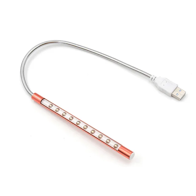 HECULAS маленький гибкий USB Led 10 светильник Компьютер лампа для чтения яркий