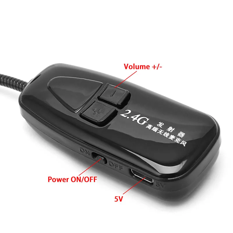 

BGEKTOTH 2.4G Wireless Microphone Headset Megaphone Radio Mic For Speech Loudspeaker New