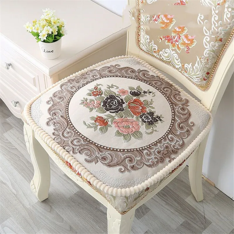 

European Style Embossed Jacquard Embroidery National Color Thickened Dining Chair Cushion High Grade Thickening Garden Seat Pad