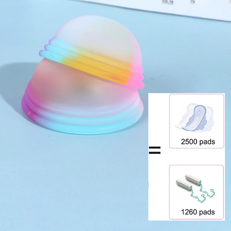 Цветной многоразовый диск для менструации плоский дизайн менструальная чаша