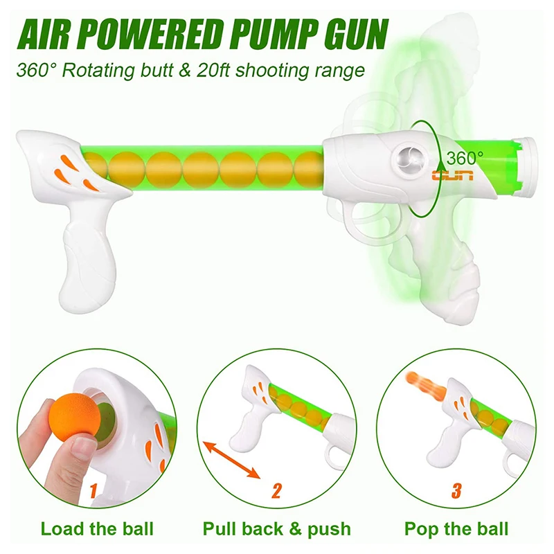 

Air Powered Gun Children Interactive Aerodynamic Darts EVA Soft Bullet Shoot Gun Desktop Indoor Outdoor Shooting Game for Kids