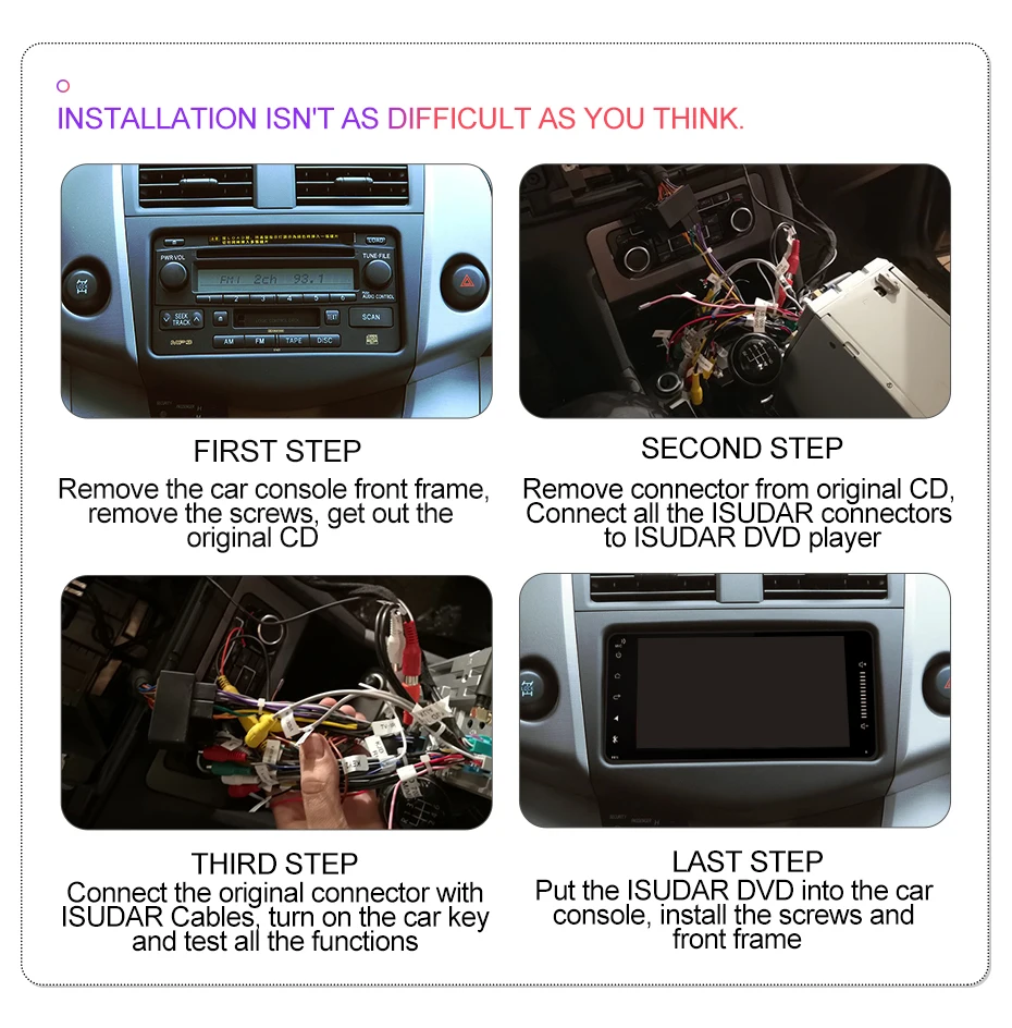 Isudar 2 Din Авто Радио Android 9 для Toyota/Corolla/Terios/Altis/RAV4/CAMRY автомобильный мультимедийный видео gps Восьмиядерный rom 32 Гб Камера