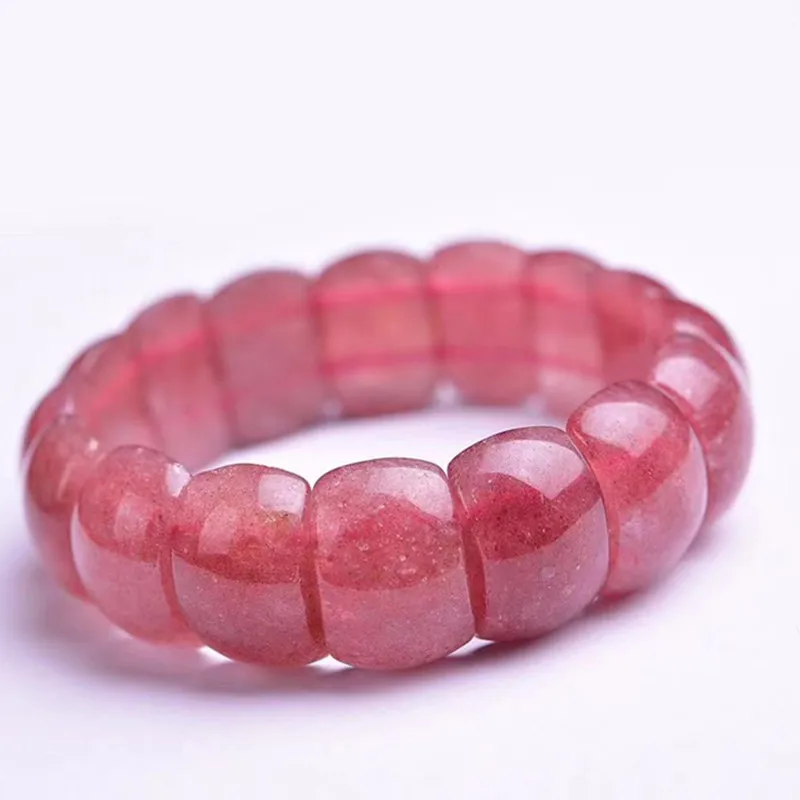 

Strawberry Natural Crystal Bracelet Female Hand Row Lucky for Women Girl Sweet Gift Crystal Bangle Jewelry