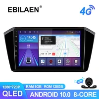 ebilaen android 10 0 car radio multimedia player for vw passat b8 2015 2020 autoradio gps navigation wireless carplay qled 4g