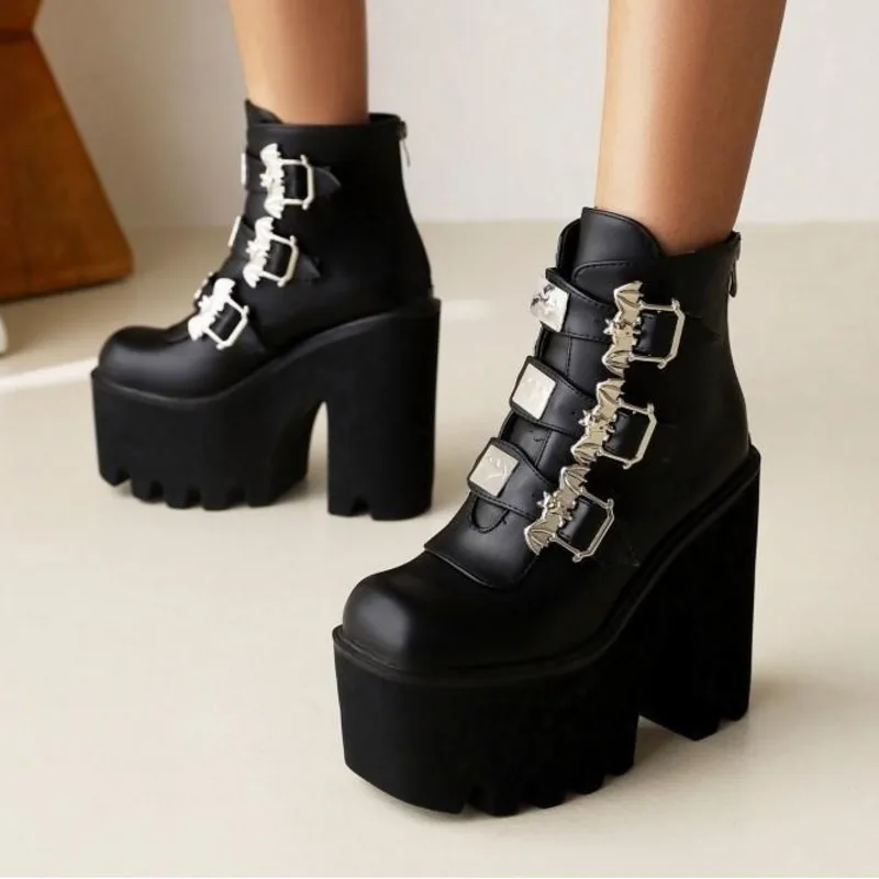 

Женские ботинки на толстой подошве, водонепроницаемые полуботинки мартинсы на высоком каблуке и платформе, Осень-зима 2021