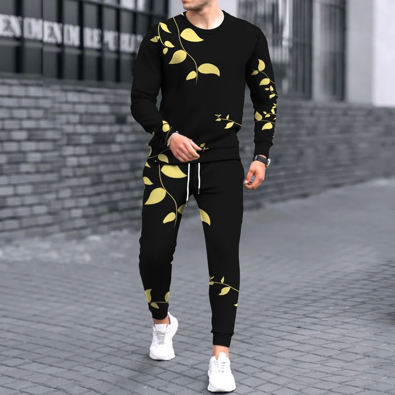 

Men's Sweater Oversize Fall Casual Printing Men Sets Unisex Sets Fashion Pullover Suit Sweatsuits Gym Athletic Set XXS-4XL