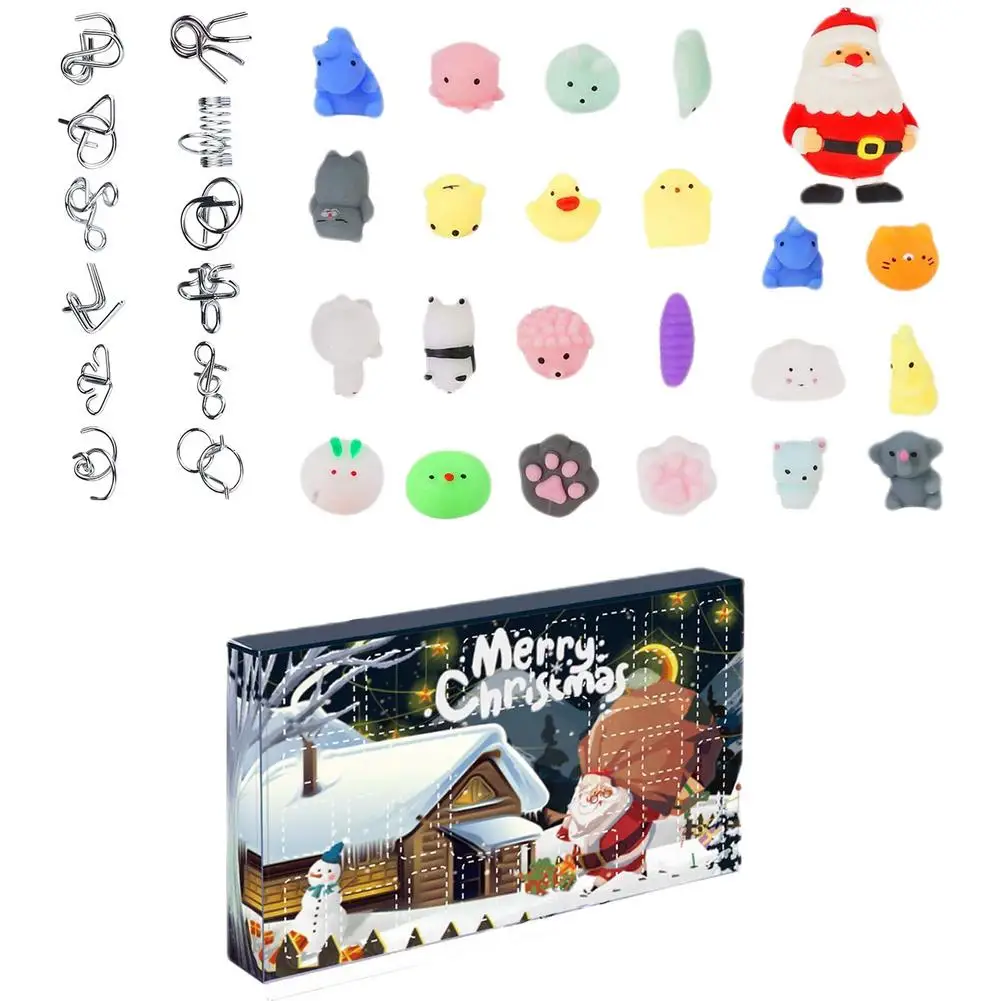 

Christmas Advent Countdown Calendar Decompression Toys Surprise Mystery Gift Box Suitable For Children Adolescents adults