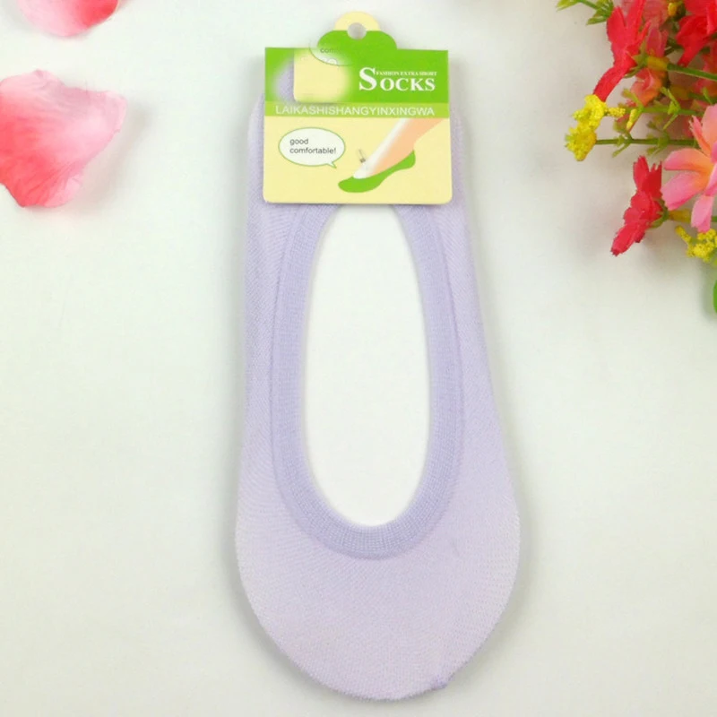 Носки тапочки женские летние тонкие короткие простые карамельных цветов милые