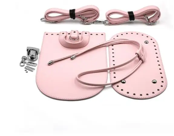 New spot black leather bag bottom cover7-piece set of woven backpack material manual woven women's bag accessoriesDIYhandmadebag