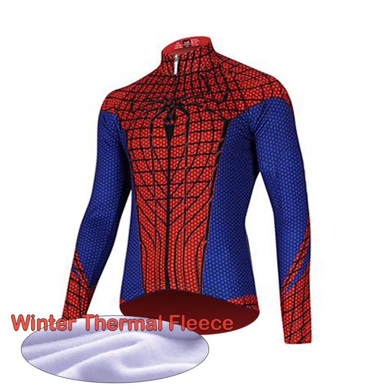 Теплые 2020 Marvel Мстители Человек паук зимняя теплая флисовая одежда для велоспорта