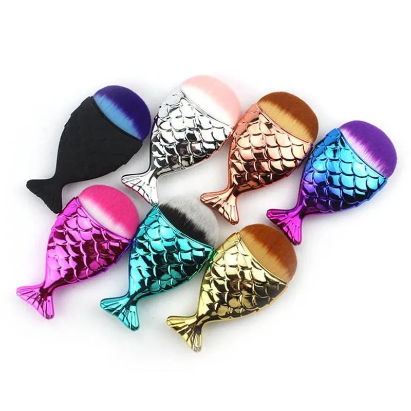 

В форме рыбьего хвоста макияж кисть для Ногтей Чистящие кисти инструменты удаления пыли кисть для нанесения пудры пилочка для ногтей искус...