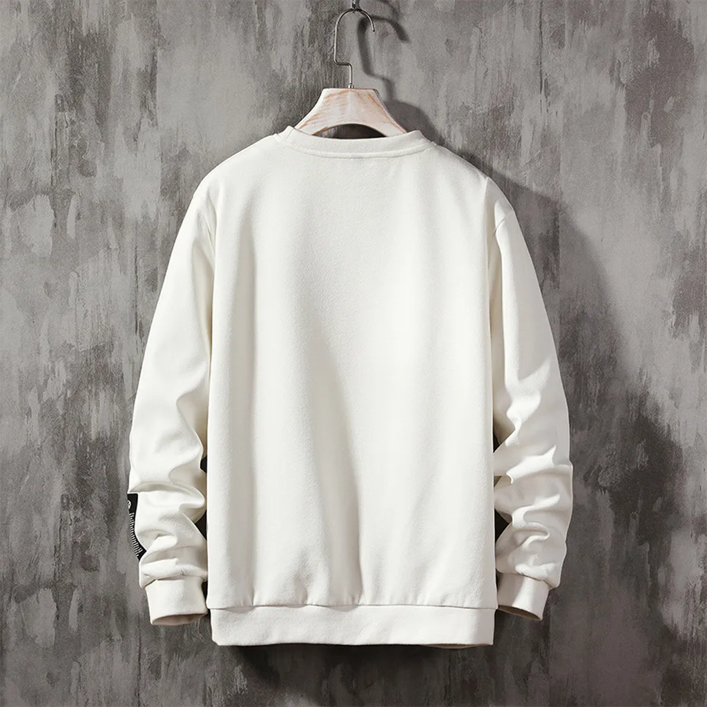 Мужская Толстовка sudadera повседневные худи с длинными рукавами мужские уличные модные Лоскутные с круглым вырезом мужские толстовки Топ sudadera hombre