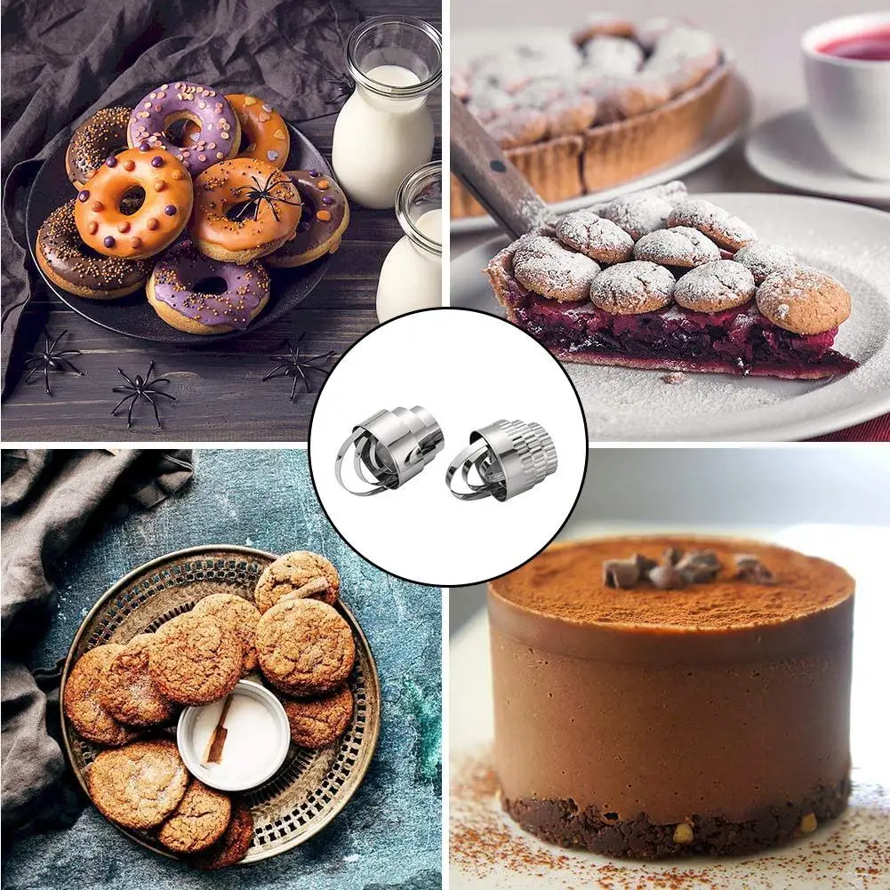 

3Pcs Steel Cookie Biscuit DIY Mold Round Flower Shape Cutter Baking Mold Tools Cake Cookie Baking Tools