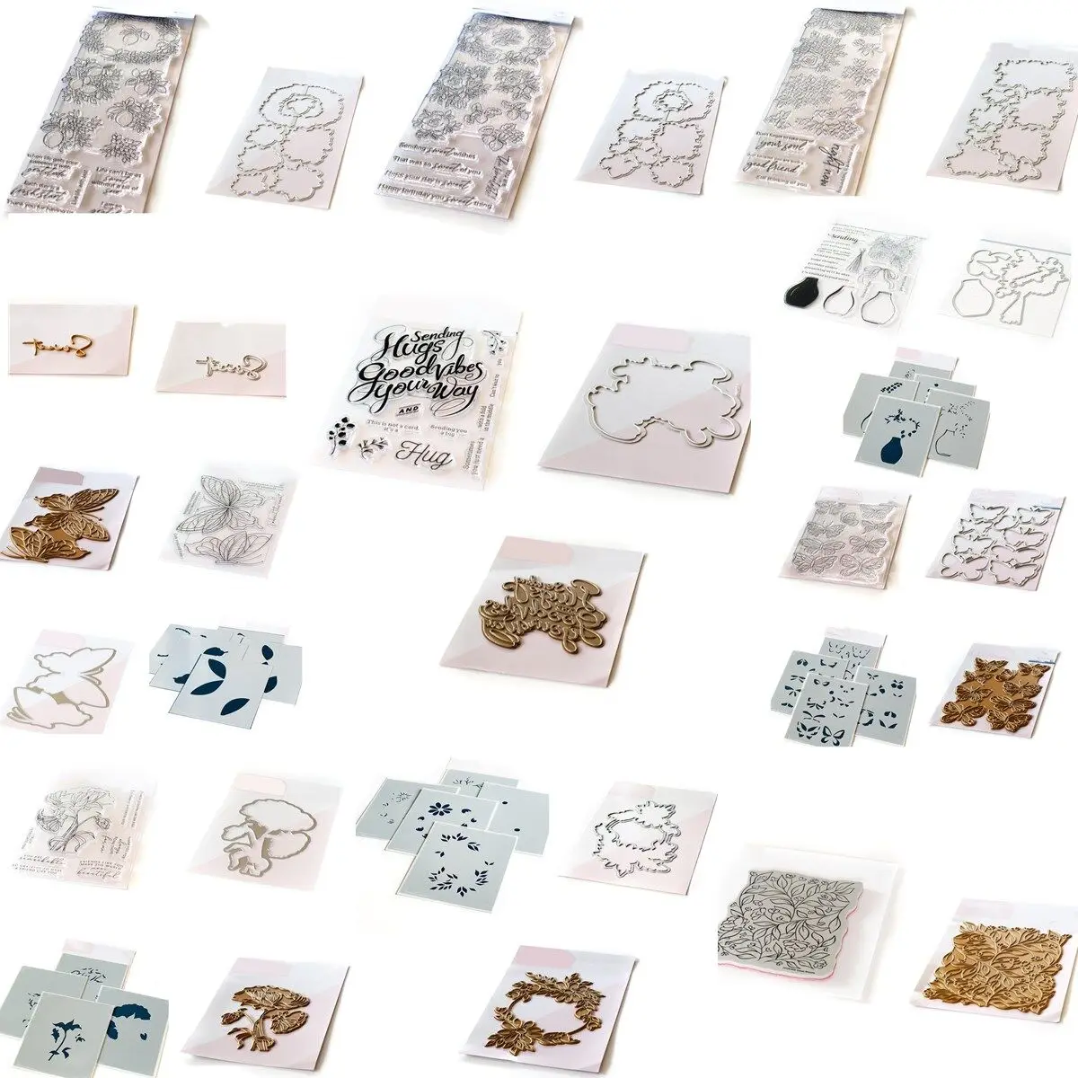 

Butterfly Flower Metal Cutting Dies and Silicone Stamps Stencil for Scrapbooking Album Decoration Craft for DIY Greeting Card