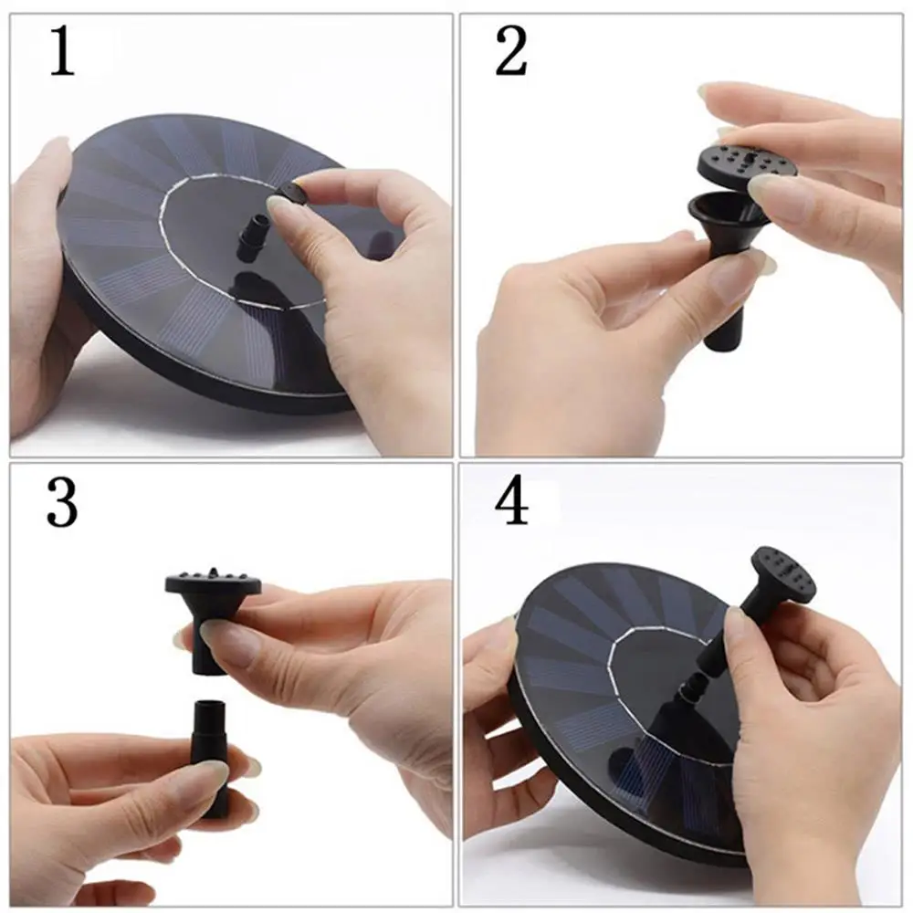 Crystal Silicon Board 130mm Fountain Water Pump Solar Durable Portable Energy Saving Pool Fish Tank Lotus Leaf 12w |