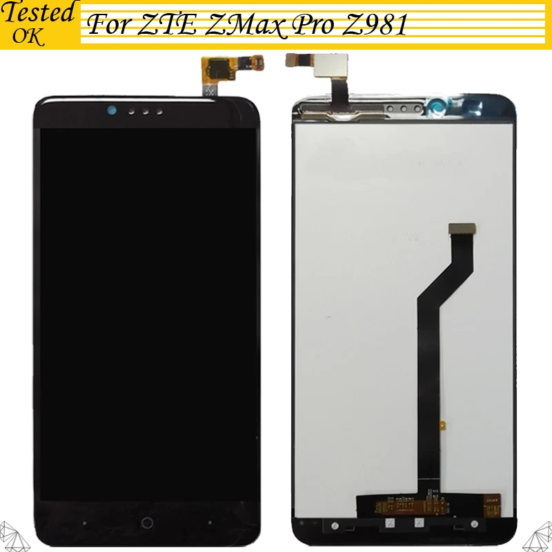 100% протестированный рабочий для zte zmax Pro z981 ЖК экран с сенсорным стеклом