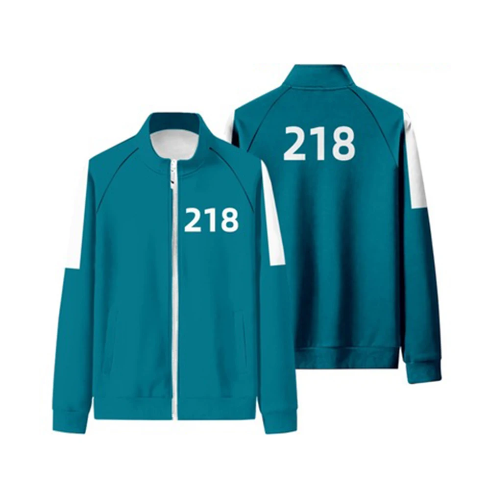 

Squid Game Jacket Men Women Li Zhengjae squid game costume 456 218 Zipper stand Collar Coats Oversized Squid Game Netflix