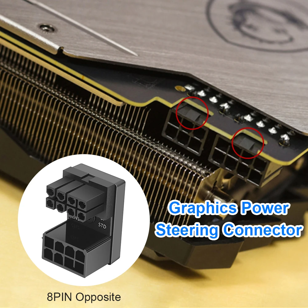 Блок питания VGA угловой переходник GPU с усилителем руля 6Pin 8Pin поворот на 180