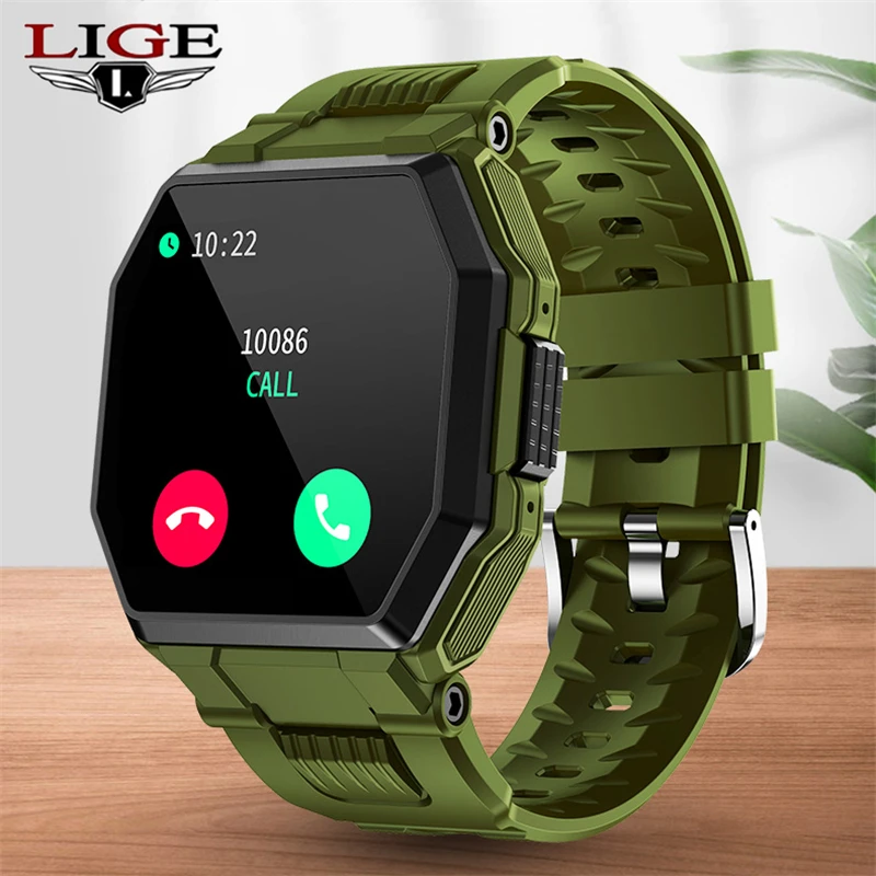 

Смарт-часы LIGE мужские сенсорные с поддержкой Bluetooth и тонометром