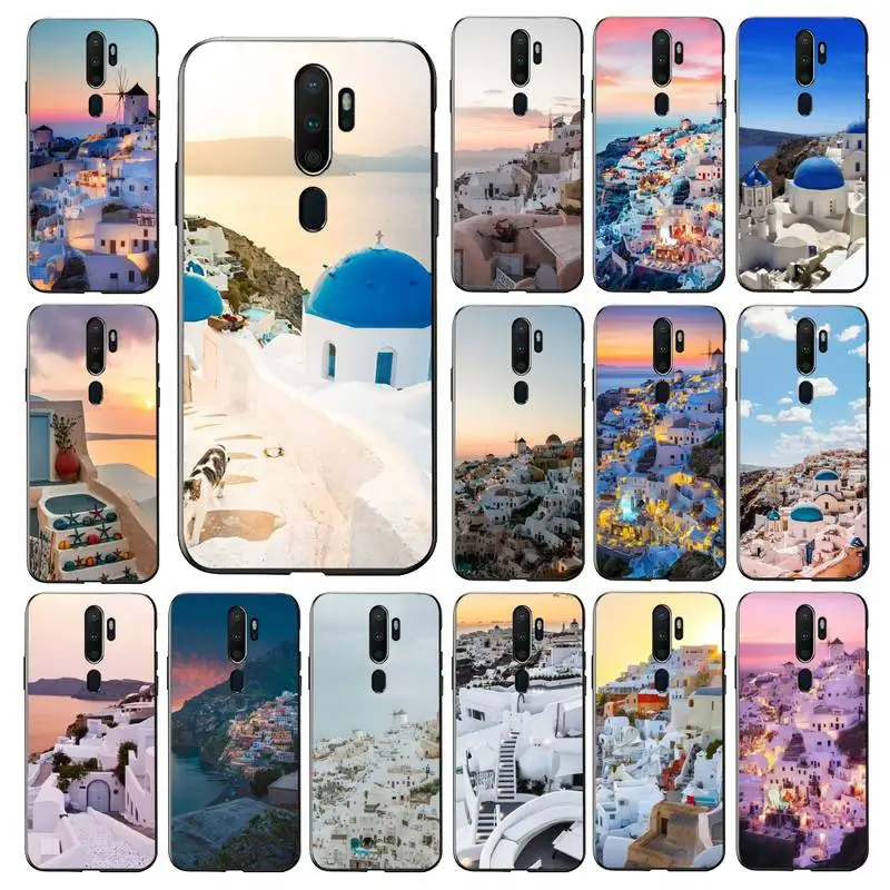 

FHNBLJ Santorini Greece Phone Case for vivo Y91C Y11 17 19 53 81 31 91 for Oppo a9 2020