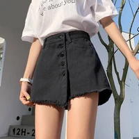 summer womens vintage high waist oversized casual denim shorts skirts new female hot loose korean fashion short jeans all match